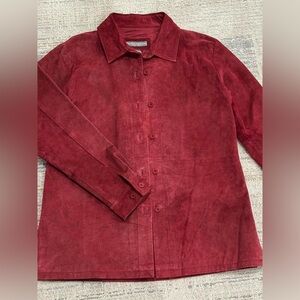 Burgundy red leather jacket